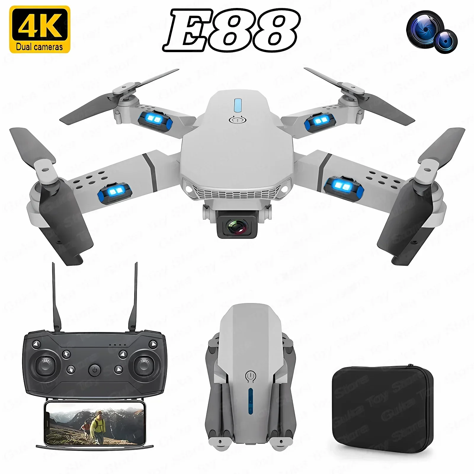 E88 Pro WIFI FPV Drone Wide An - огляд і ціна Drone Camera Hd
